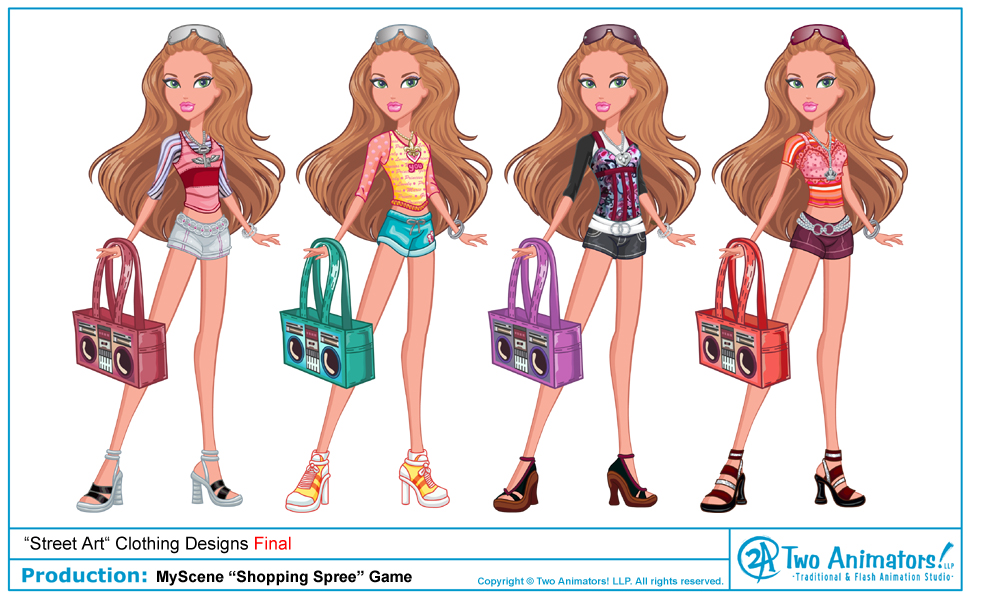 A few weeks ago I posted our background design for Mattel's MyScene Shopping