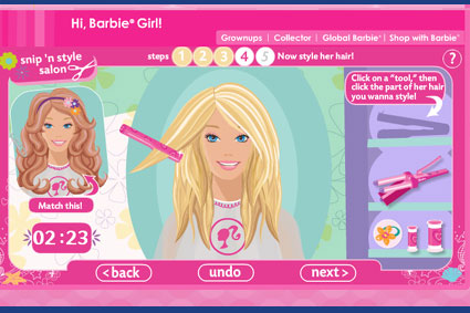 barbie style salon game